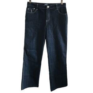 Blue stop, mid-rise blue straight legs jeans, size 8